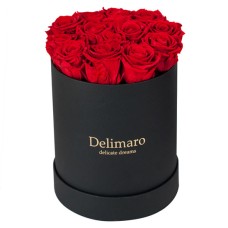 Eternal red roses in black gift box (Small)