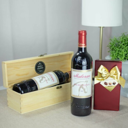 Malesan Vin De France Rouge With Chocolate