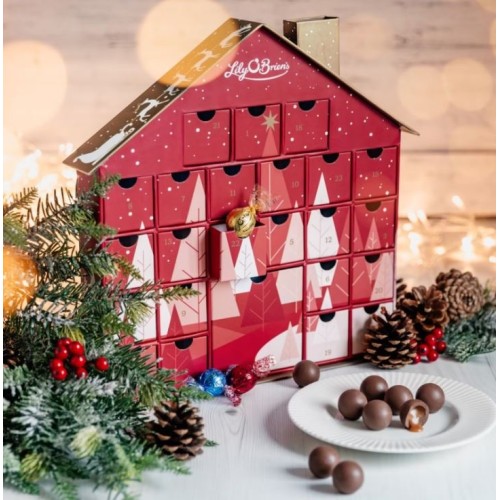 Chocolate Truffle Advent House, Red, 360g.