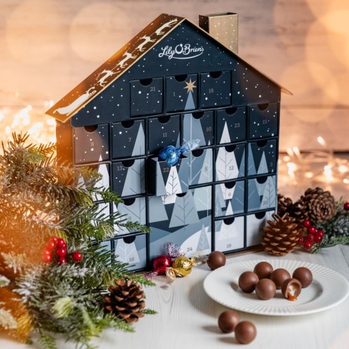 Chocolate Truffle Advent House, Navy, 360g.