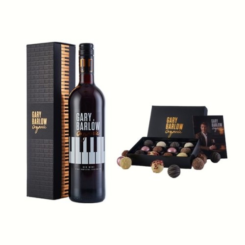 Gary Barlow Red Wine in a Gift Box with Chocolate Truffles