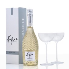 Kylie Minogue White Prosecco in a Gift Box with 2 glasses