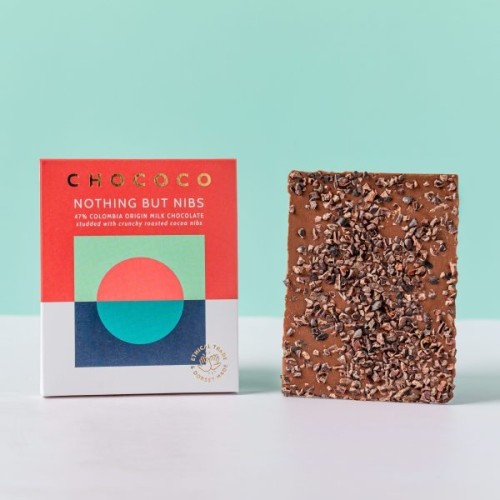 Milk Choc Bar with cocoa nibs