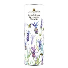 GRANDMA WILDS Stem Ginger & Lemon Biscuits  Victorian Floral Tube 150g