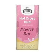 KERNOW Hot Cross Bun Milk Chocolate Easter Bar 100g (2 Quantity)