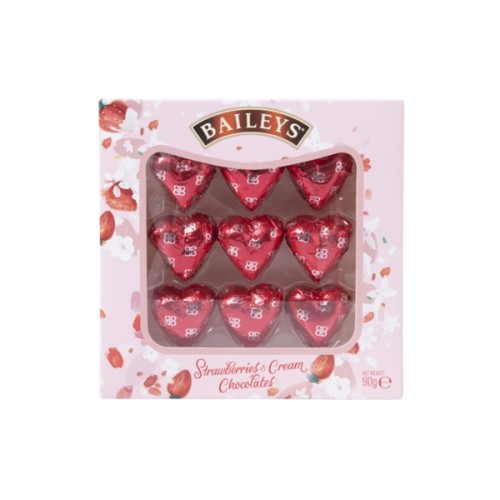 Bailey's Strawberries and Cream Chocolate Hearts
