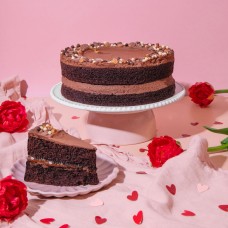 Valentines Chocolate Fudge Caramel Cake (Medium (8