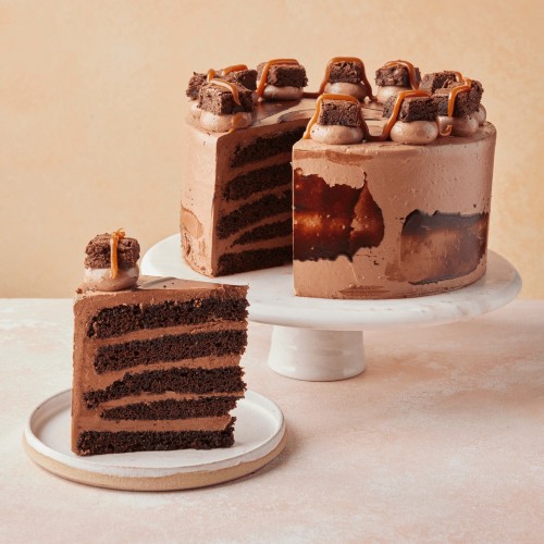 Double Choc Salted Caramel Cake (Small (6