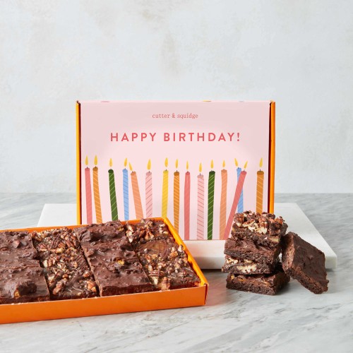Happy Birthday Vegan Wheat-Free Mini Brownie Box (12 Pieces)