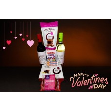 Valentines Day Wine, Chocolate and Treats Hamper