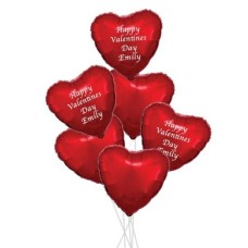 Personalised Red Hearts Party Bouquets (2 Personalised Balloon)