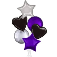 Midnight Mix Party Bouquets (2x Bunch of 6 Balloons (12 Balloons))