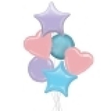 Blue and Green Party Bouquets (2x Bunch of 6 Balloons (12 Balloons))