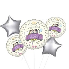 Just Married Congratulations Balloon (3 Balloons Gift Boxed)