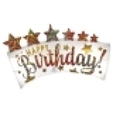 Pink Sparkle Party Happy Birthday Balloon (3 Balloons Gift Boxed)