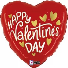 Valentine Gold Hearts Balloon (3 Balloons Gift Boxed)