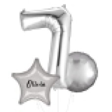 Large Silver Shape Balloon No 8 (3 Balloons Gift Boxed)
