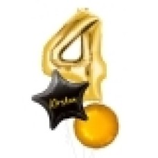 Large Gold Shape Balloon No 5 (3 Balloons Gift Boxed)