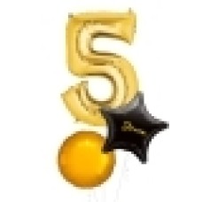 Large Gold Shape Balloon No 6 (3 Balloons Gift Boxed)