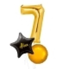 Large Gold Shape Balloon No 8 (3 Balloons Gift Boxed)