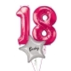 Large Pink Shape Balloon No 1 (3 Balloons Gift Boxed)