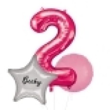 Large Pink Shape Balloon No 3 (3 Balloons Gift Boxed)