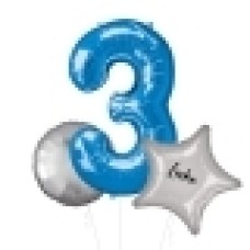 Large Blue Shape Balloon No 4 (3 Balloons Gift Boxed)