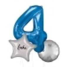 Large Blue Shape Balloon No 5 (3 Balloons Gift Boxed)