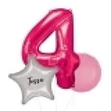 Large Pink Shape Balloon No 5 (3 Balloons Gift Boxed)