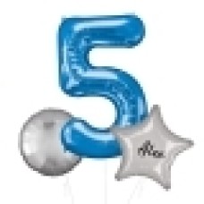 Large Blue Shape Balloon No 6 (3 Balloons Gift Boxed)