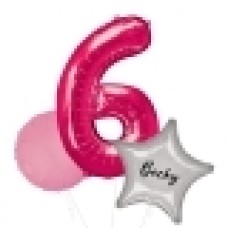 Large Pink Shape Balloon No 7 (3 Balloons Gift Boxed)