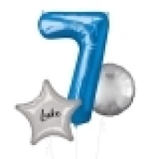Large Blue Shape Balloon No 8 (3 Balloons Gift Boxed)