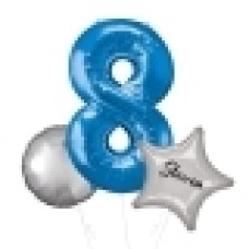 Large Blue Shape Balloon No 9 (3 Balloons Gift Boxed)