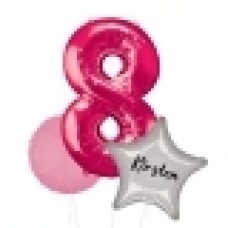 Large Pink Shape Balloon No 9 (3 Balloons Gift Boxed)