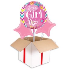Beautiful Baby Girl - Orbz Balloons (3 Balloons Gift Boxed)