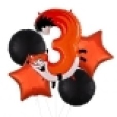 No 4 Snake Zooloon Foil Balloon (3 Balloons Gift Boxed)
