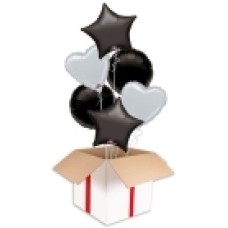 Gold and Silver Party Bouquets (2x Bunch of 6 Balloons (12 Balloons))