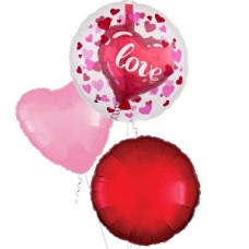 Love Heart Lollipop Clear Supershape Balloon (3 Balloons Gift Boxed)