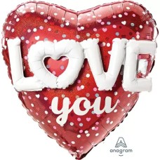 Love Hearts & Dots Supershape Balloon (3 Balloons Gift Boxed)