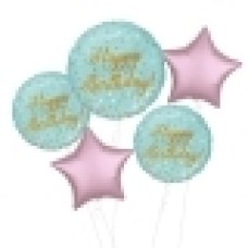 Rainbow Hearts Happy Birthday Balloon (3 Balloons Gift Boxed)