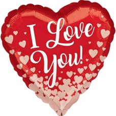 Rose Gold Hearts Love You Balloon (3 Balloons Gift Boxed)