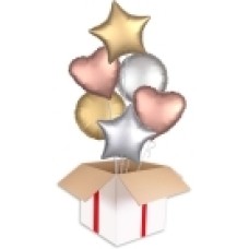 Ice Blue Mix Satin Party Bouquets (5x Bunch of 6 Balloons (30 Balloons))