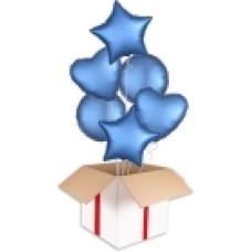 Steel Blue Satin Party Bouquets (2x Bunch of 6 Balloons (12 Balloons))