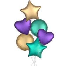 Enchanted Mix Satin Party Bouquets (2x Bunch of 6 Balloons (12 Balloons))