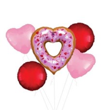 Open Heart Donut Supershape Balloon (3 Balloons Gift Boxed)