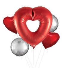 Sangria Open Heart Balloon (4 Balloons Gift Boxed)