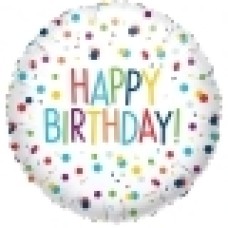 Holographic Confetti Happy Birthday Balloon (3 Balloons Gift Boxed)