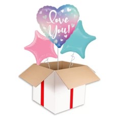 Love You Ombre Foil Balloon (3 Balloons Gift Boxed)