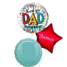Thank You Dad for Everything Balloon (3 Balloons Gift Boxed)