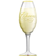 Cheers Champagne Glass Supershape Balloon (3 Balloons Gift Boxed)
